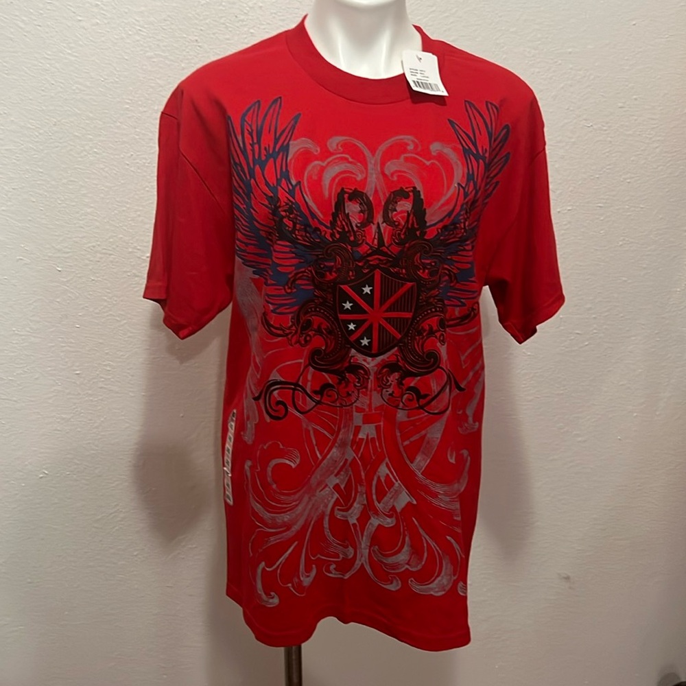 Ink Inc Red Winged Designed Tshirt Sz L